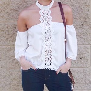 Crochet off shoulder top
